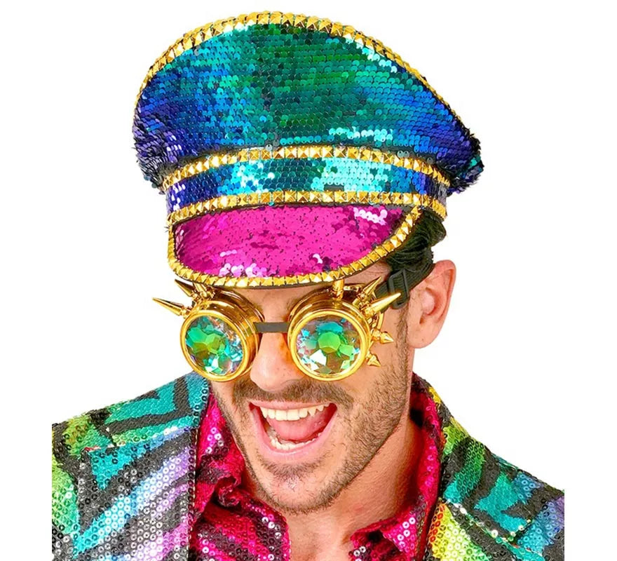 Translation missing: de.Gorra Festival con Gafas Caleidos y Lentejuelas multicolores