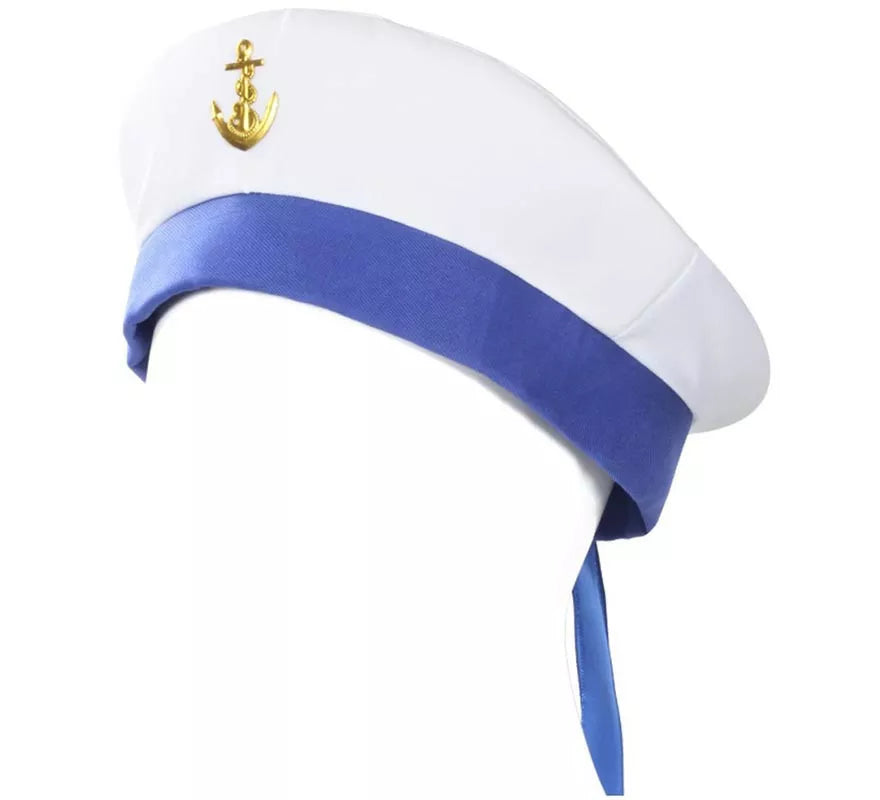 Translation missing: de.Gorra Marine blanco y azul con ancla