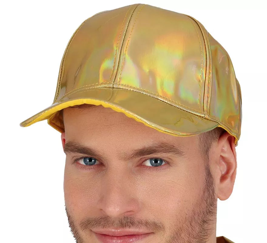 Translation missing: de.Gorra Metalizada dorado adulto