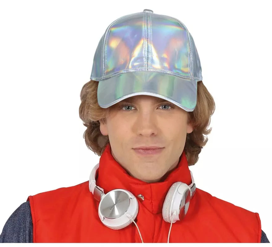 Translation missing: de.Gorra Metalizada plateado adulto