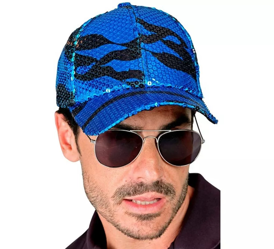 Translation missing: de.Gorra Ondas azul con Lentejuelas