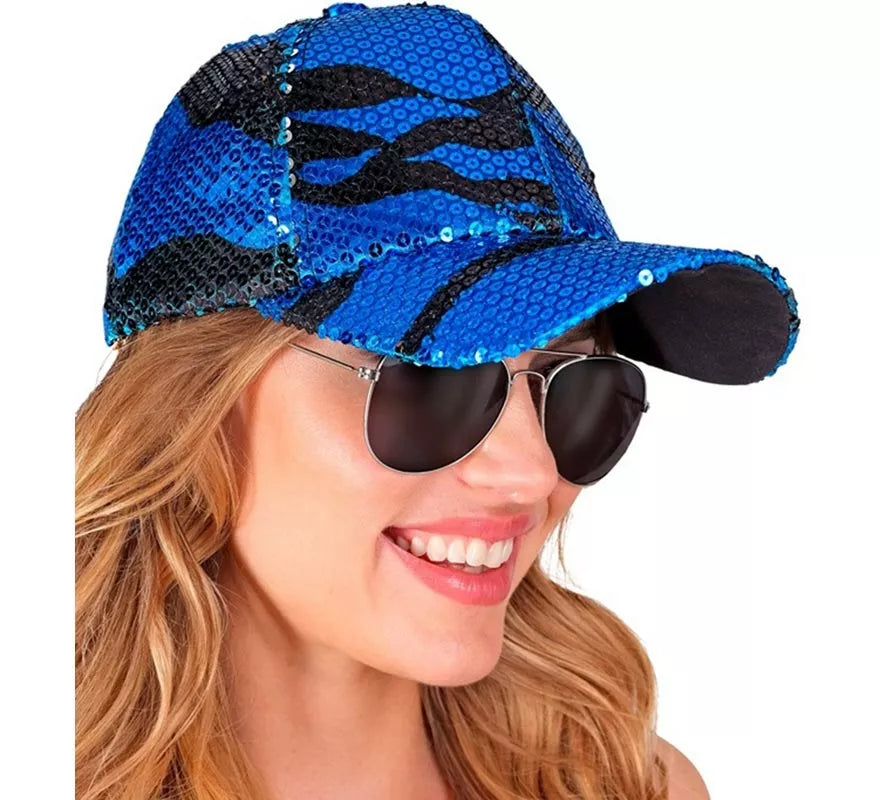 Translation missing: de.Gorra Ondas azul con Lentejuelas