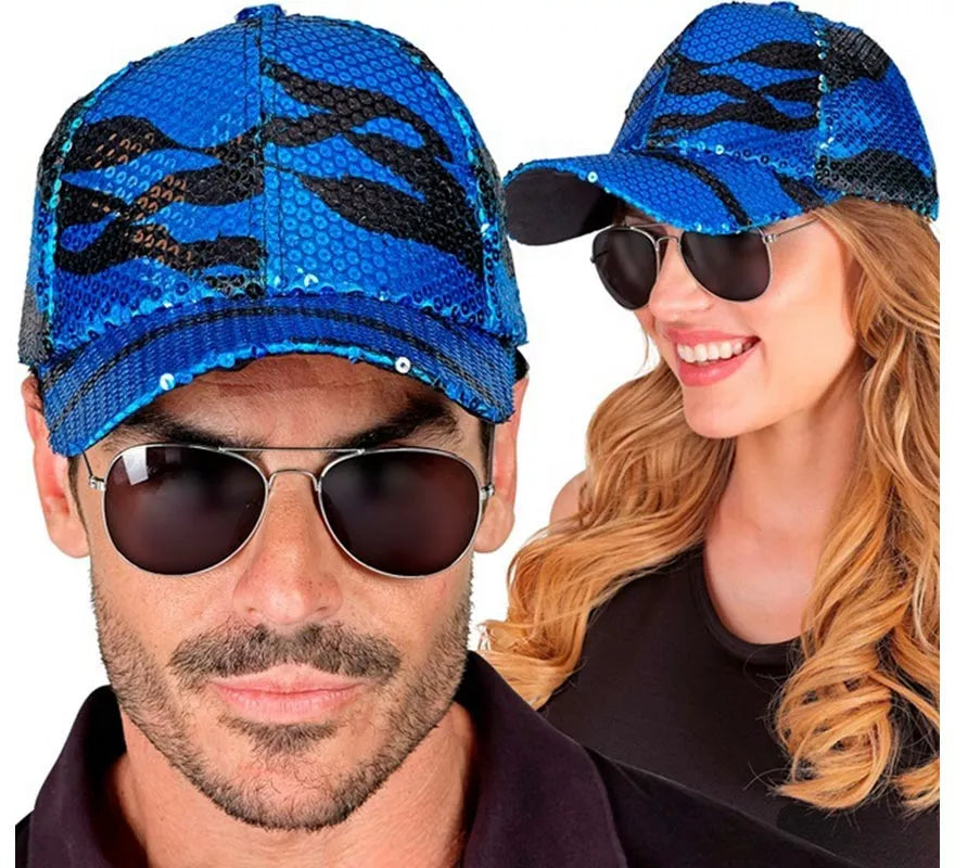Translation missing: de.Gorra Ondas azul con Lentejuelas