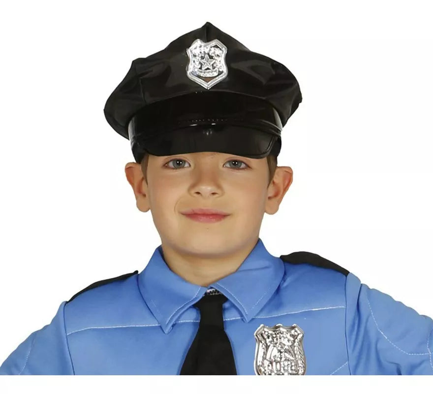 Translation missing: de.Gorra Policía infantil con placa dorada