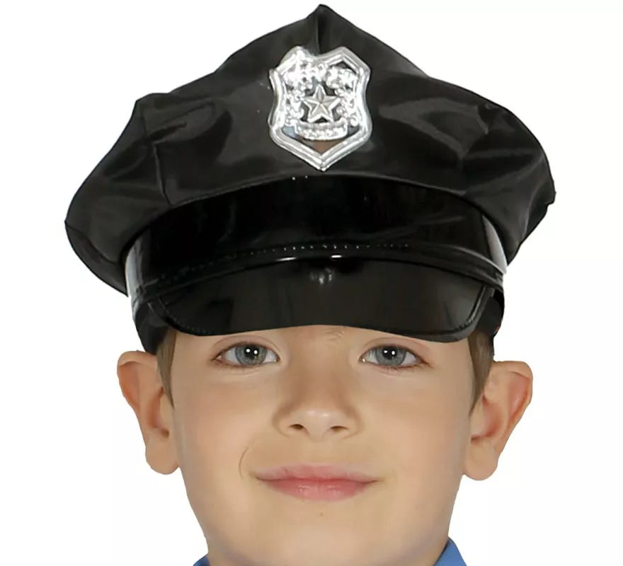 Translation missing: es.Gorra Policía infantil con placa dorada