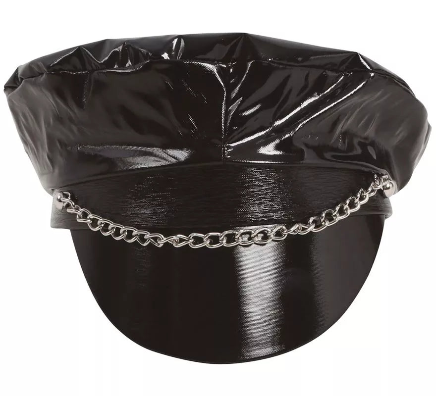 Gorra Sado o Motera de vinilo negra