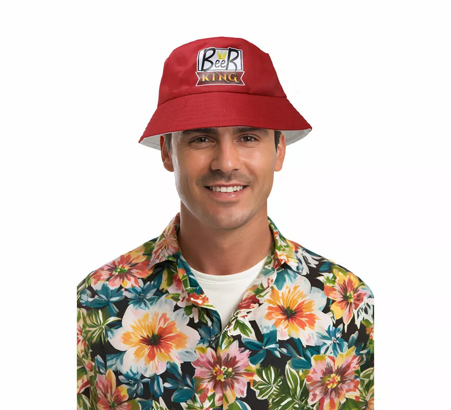 Gorro Beer King rojo adulto