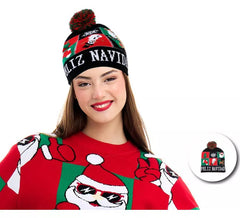 Dunkle Weihnachtsfiguren-Mütze für Erwachsene