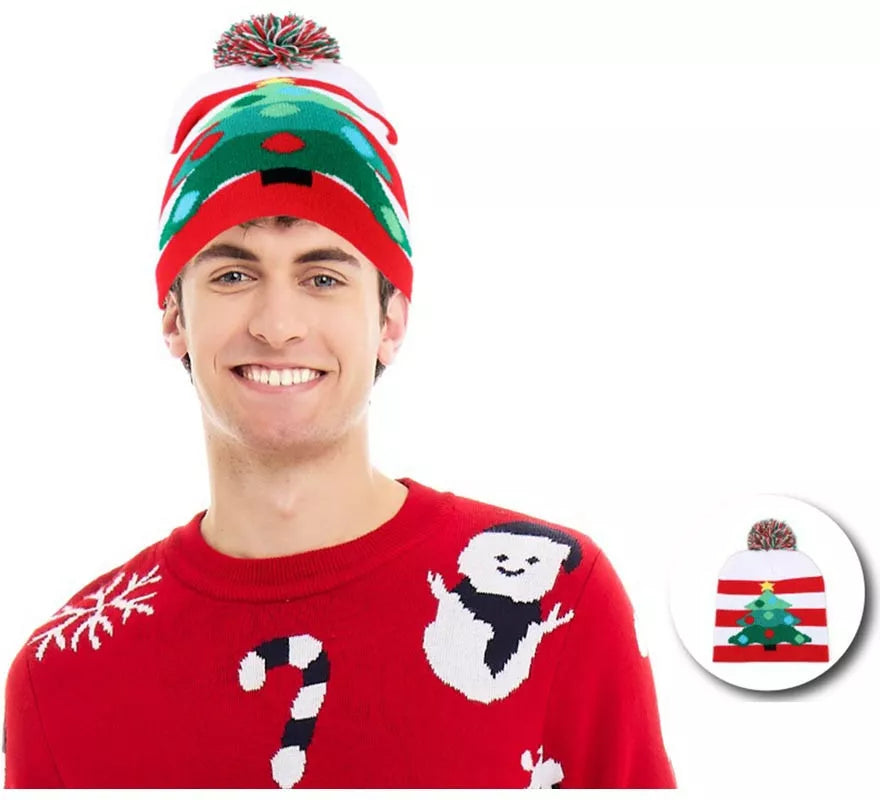 Translation missing: de.Gorro de Navidad Árbol Navideño a rayas adulto