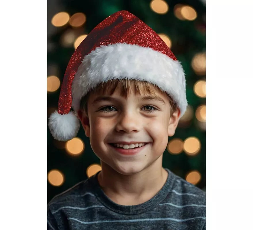 Translation missing: de.Gorro de Papá Noel brillante de lujo infantil