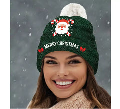 Grüne glitzernde Weihnachtsmütze