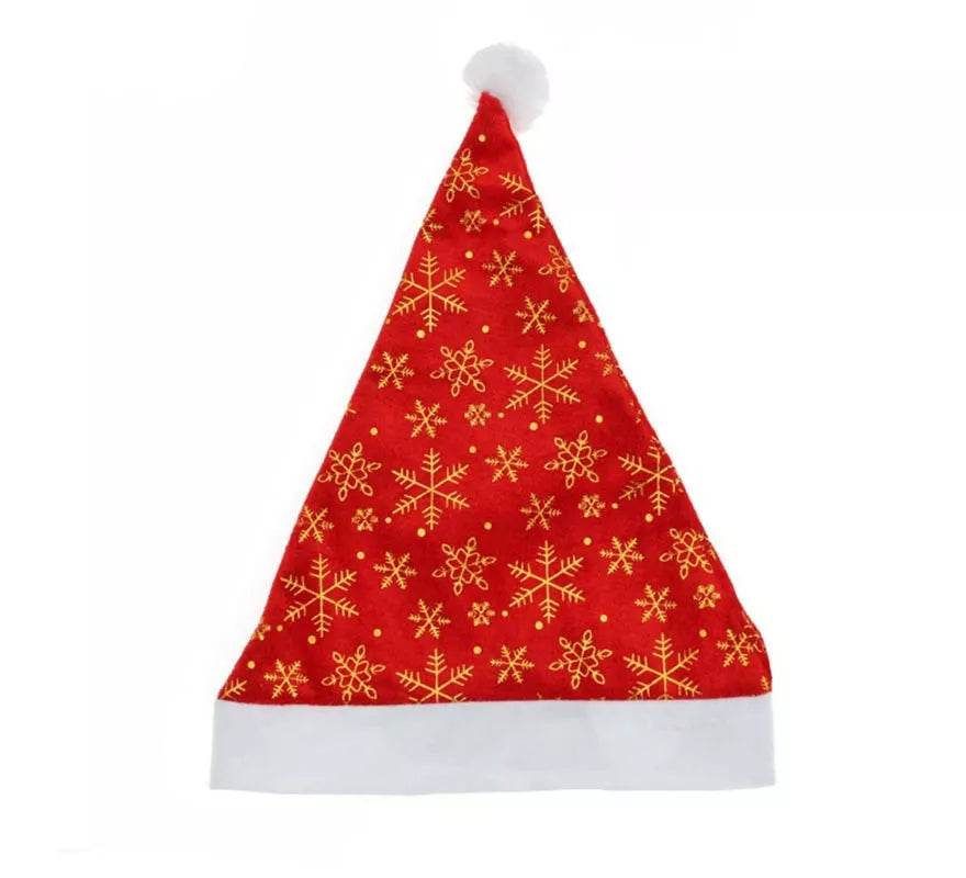 Translation missing: de.Gorro de Papá Noel de estampado de Copos de Nieve