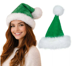 Grüne Samt-Weihnachtsmütze