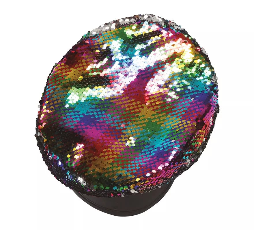 Gorro de Policía de Lentejuelas Multicolor para mujer
