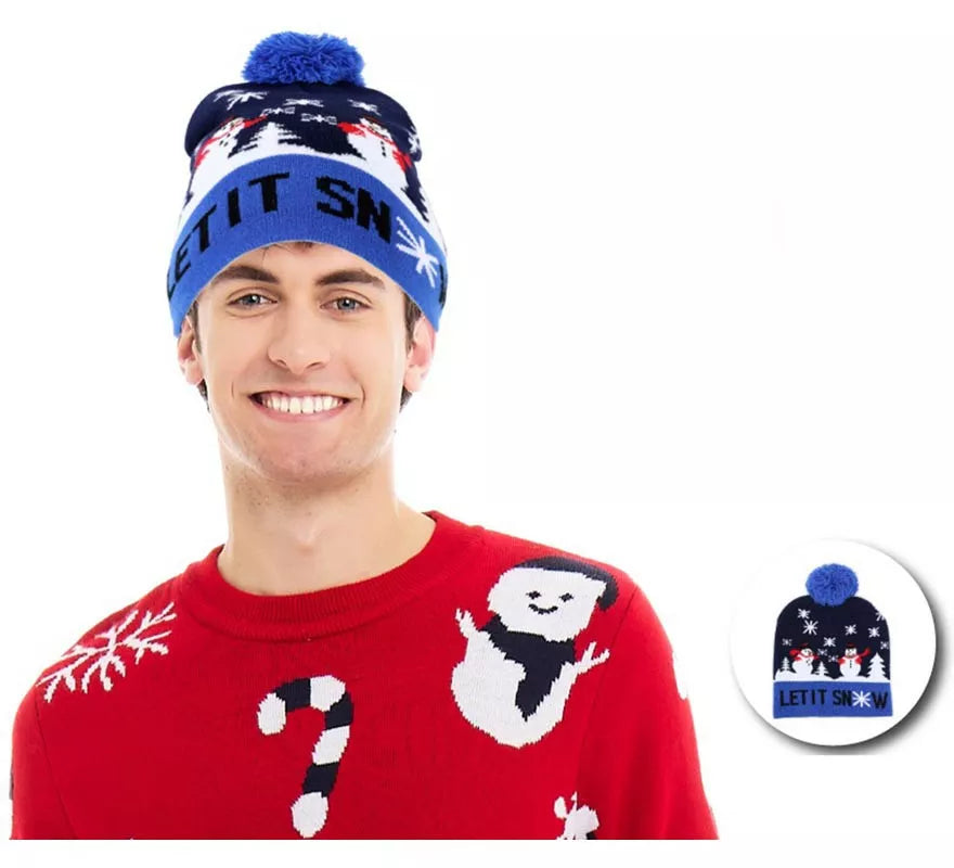 Translation missing: de.Gorro de Reno en Nieve azul adulto