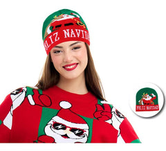 Erwachsene grüne Weihnachts-Selfie-Mütze