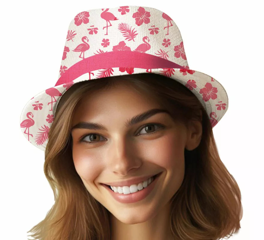 Translation missing: de.Gorro de Verano Flamencos rosa adulto