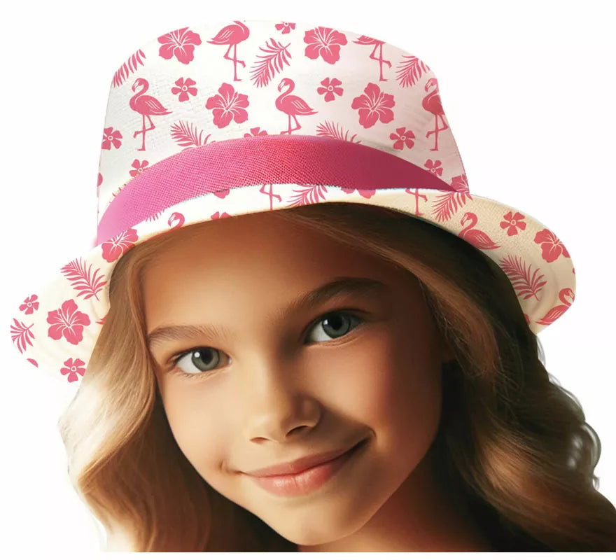 Translation missing: de.Gorro de Verano Flamencos rosa infantil