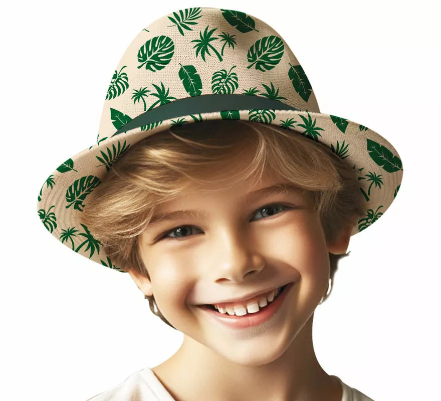 Translation missing: de.Gorro de Verano Hojas verdes infantil