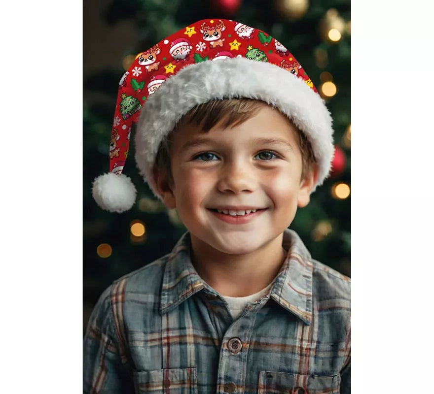 Translation missing: de.Gorro Estampado Navideño rojo infantil