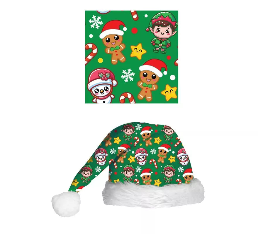 Translation missing: de.Gorro Estampado Navideño verde infantil