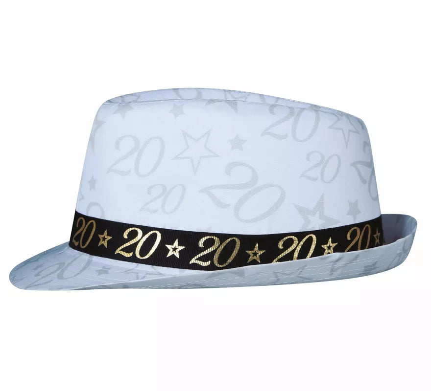 Gorro Gángster Blanco 20 Años Cumpleaños y Aniversarios