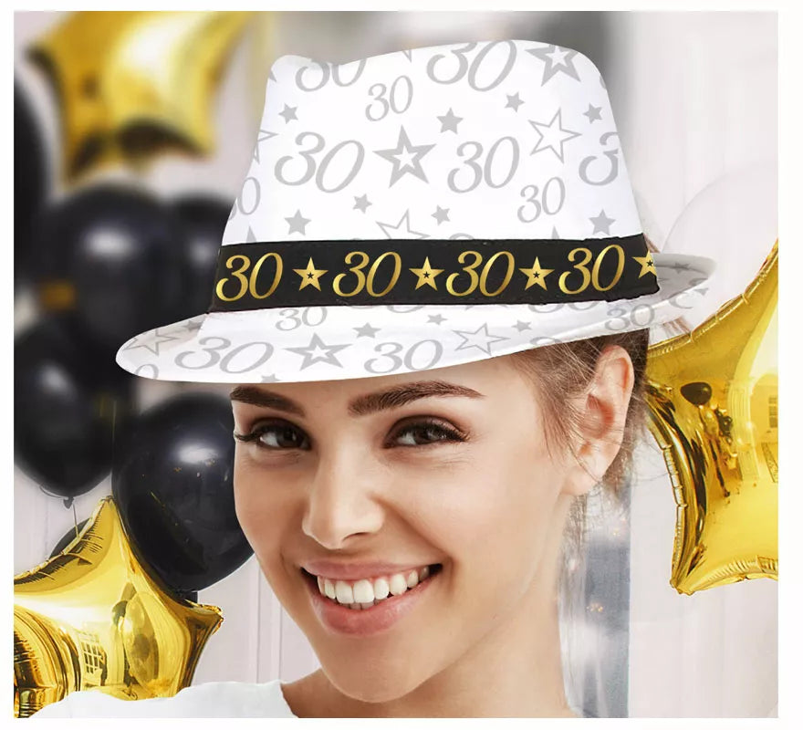 Translation missing: de.Gorro Gángster Blanco 30 Años Cumpleaños y Aniversarios
