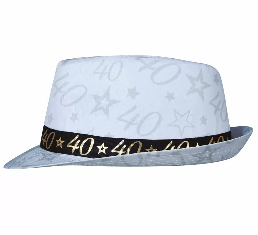 Translation missing: de.Gorro Gángster Blanco 40 Años Cumpleaños y Aniversarios