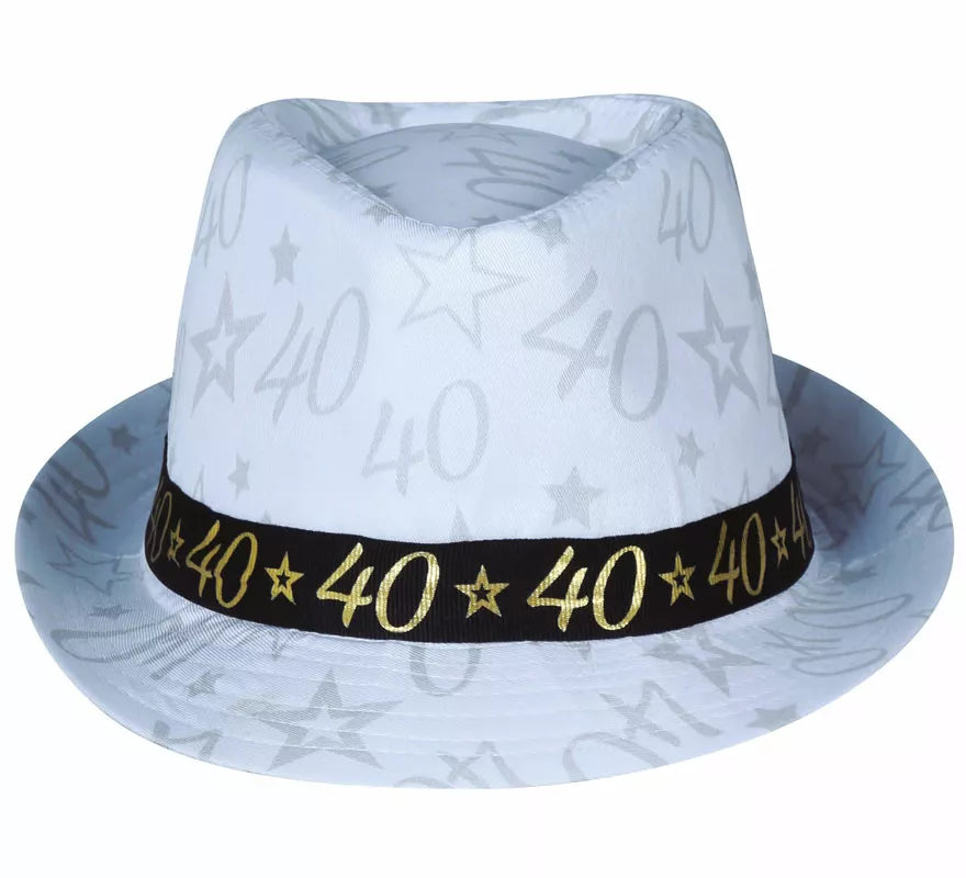 Gorro Gángster Blanco 40 Años Cumpleaños y Aniversarios