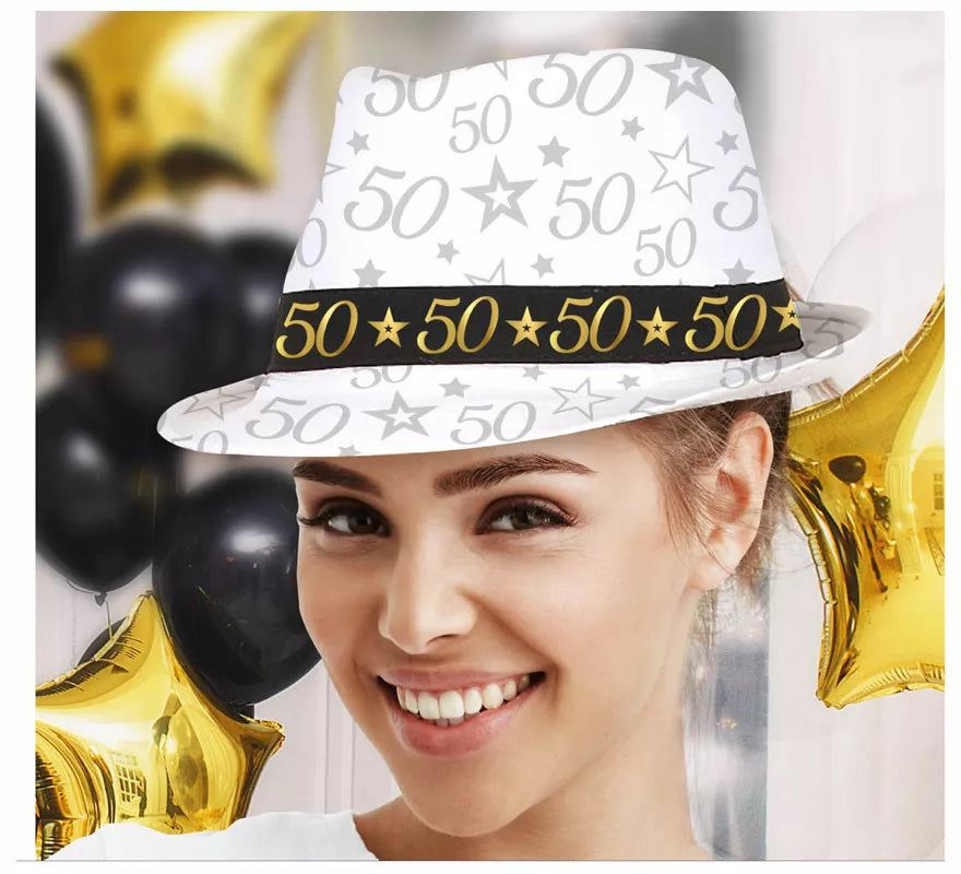 Translation missing: de.Gorro Gángster Blanco 50 Años Cumpleaños y Aniversarios