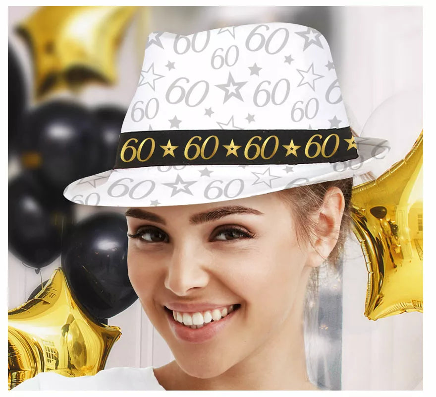 Translation missing: de.Gorro Gángster Blanco 60 Años Cumpleaños y Aniversarios