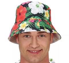 Hawaiianischer Hut mit tropischen Blumen für Erwachsene