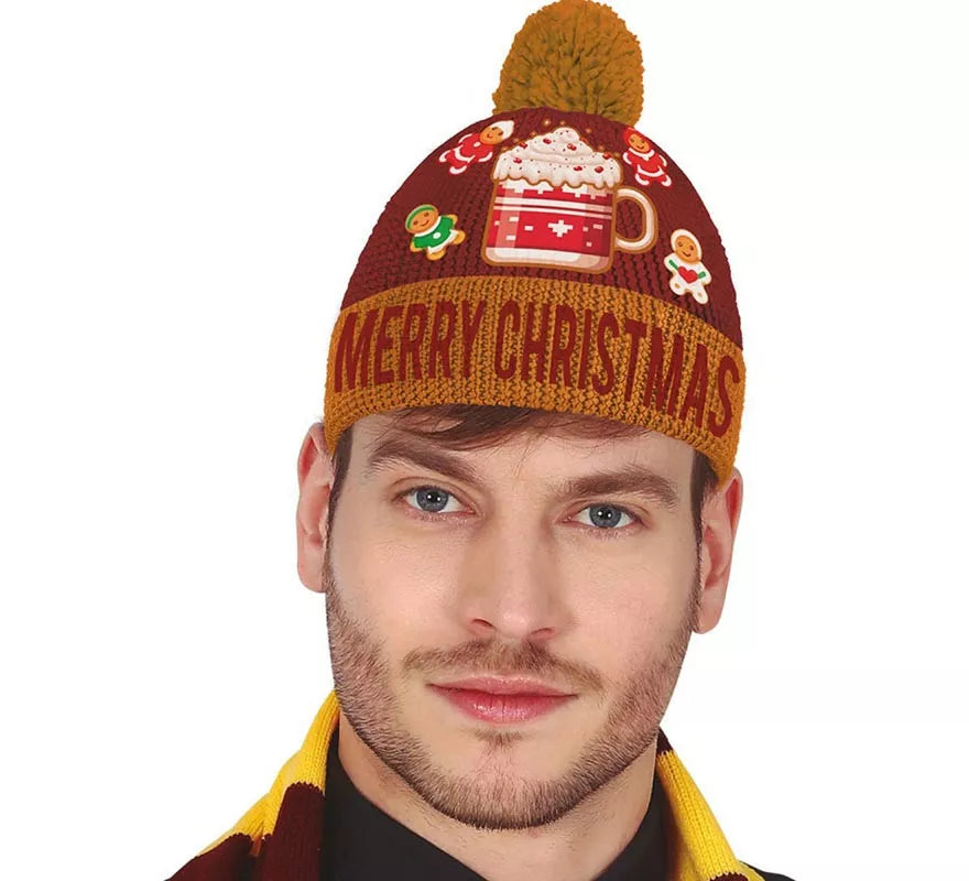 Translation missing: de.Gorro Navideño burdeos efecto de lana