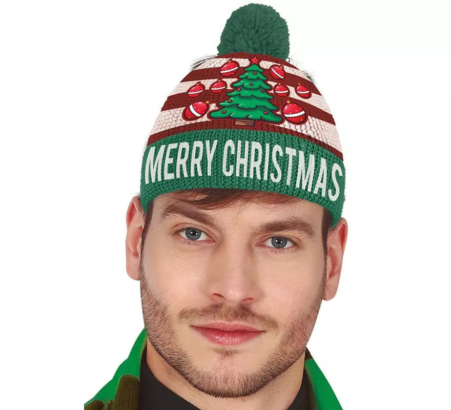 Translation missing: de.Gorro Navideño efecto verde Lana