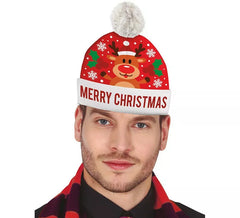 Merry Christmas Rentier-Weihnachtsmütze mit Wolleffekt