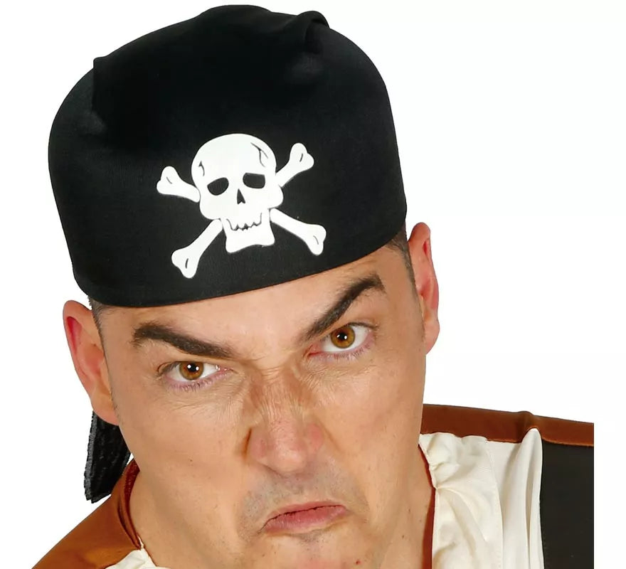 Gorro o Bandana de Pirata negro de tela