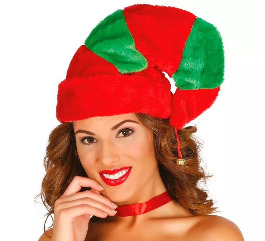 Translation missing: de.Gorro o Sombrero de Elfo rojo y verde con cascabel