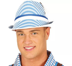 Blaue und weiße Oktoberfest Kappe