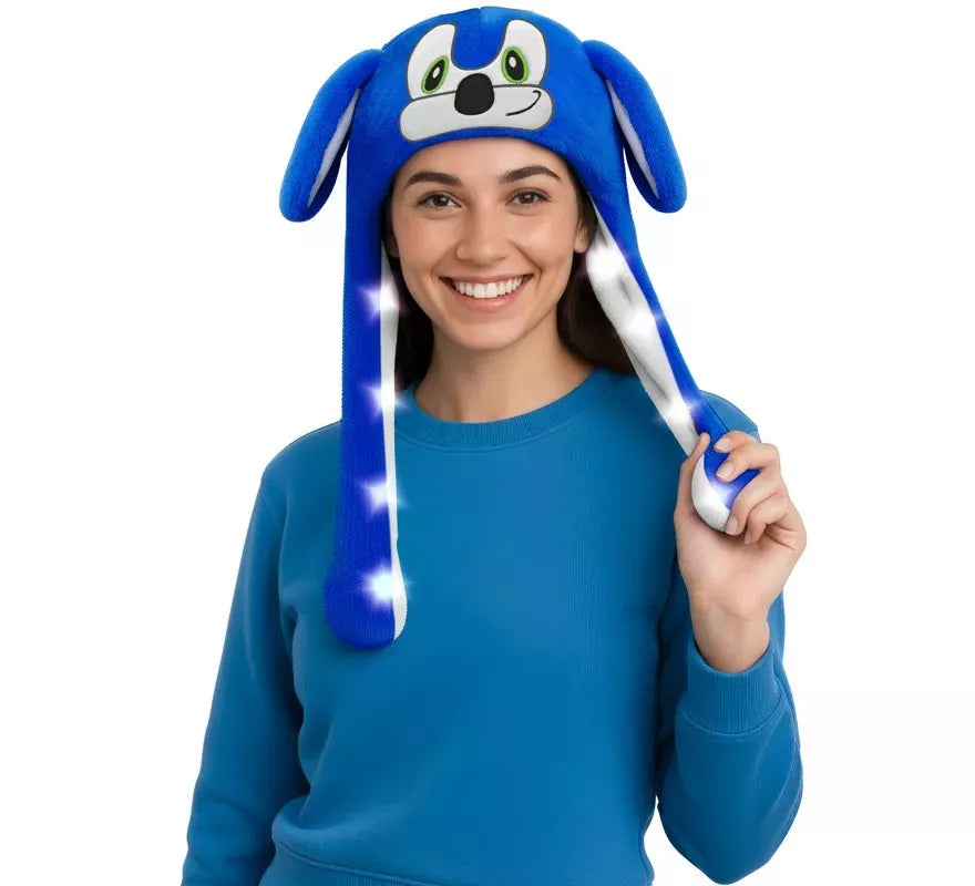 Translation missing: de.Gorro Orejas Erizo azul con Movimiento y luz