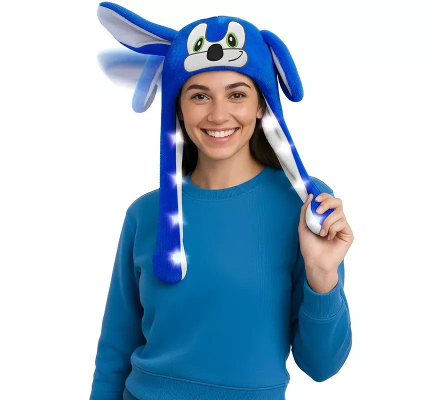 Translation missing: de.Gorro Orejas Erizo azul con Movimiento y luz