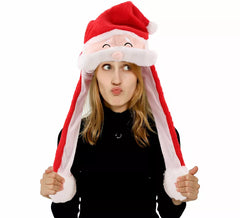 Weihnachtsmannmütze mit beweglichen Ohren und Lichtern