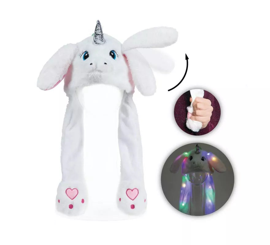 Translation missing: de.Gorro Unicornio blanco orejas con luz y movimiento