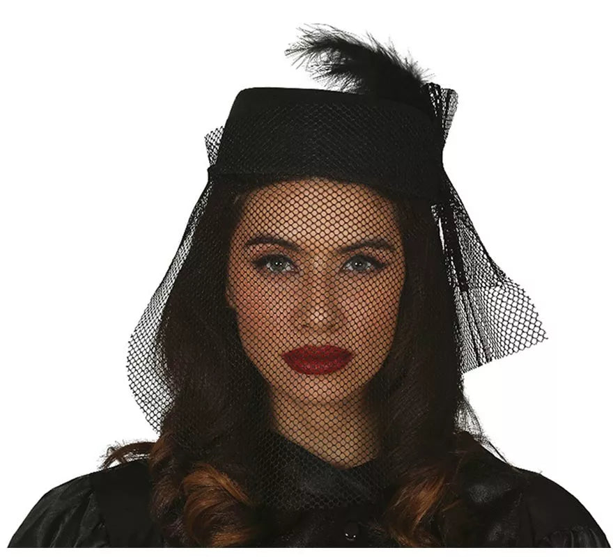 Translation missing: de.Gorro y Velo de Viuda Negro
