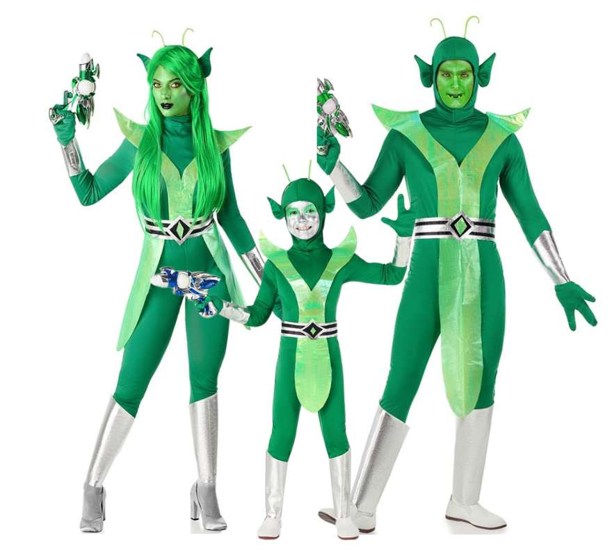 Translation missing: de.Grupo de aliens verdes y plateados