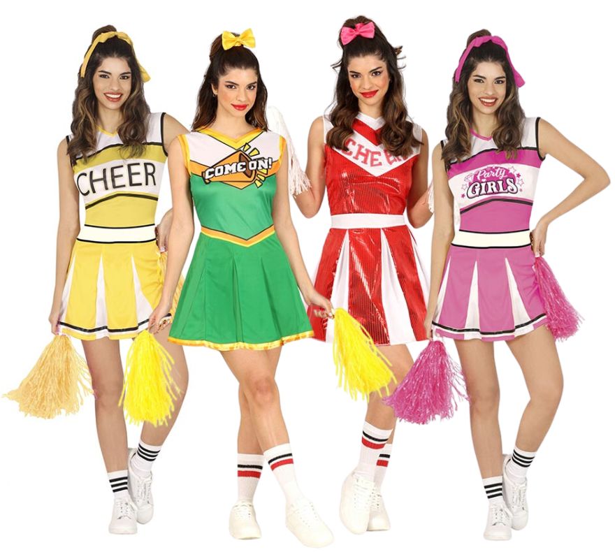 Gruppe von bunten Cheerleadern