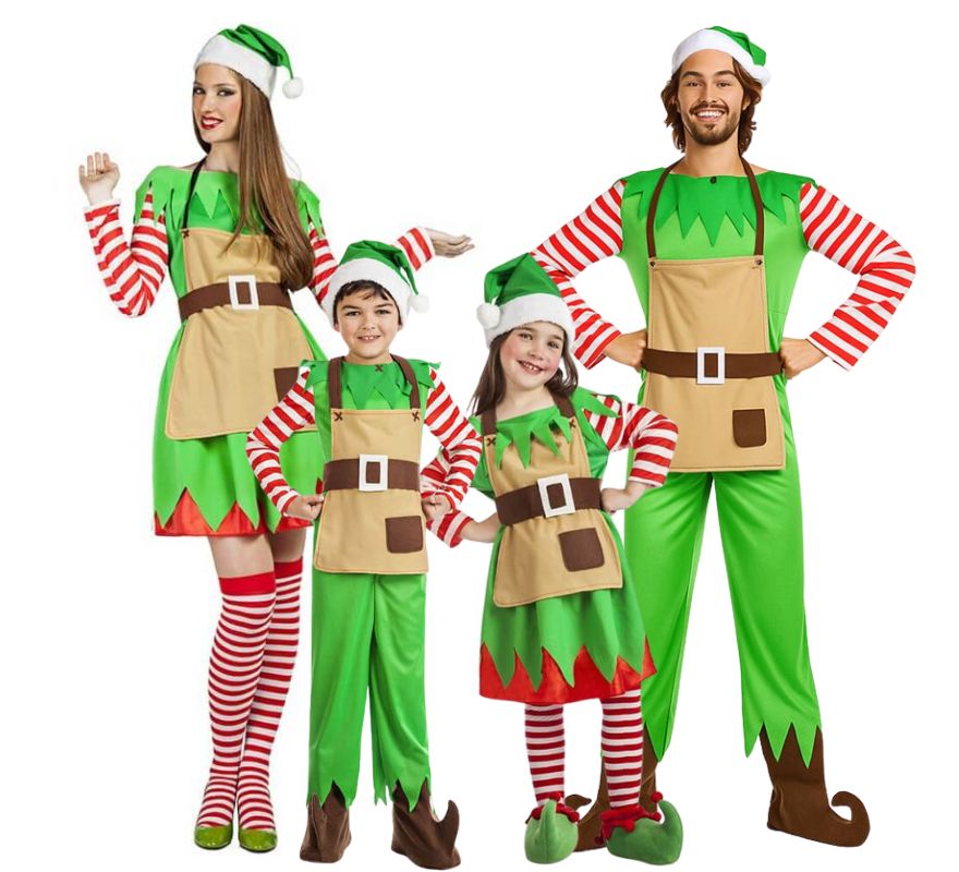 Translation missing: de.Grupo de elfos navideños a rayas