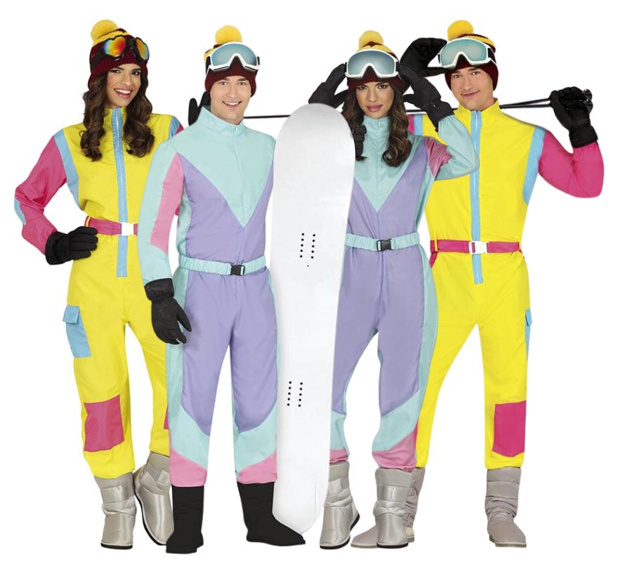 Gruppe von Skifahrern aus den 90er Jahren