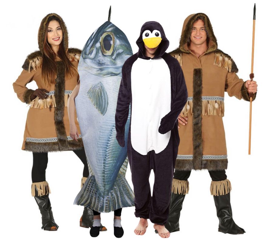 Gruppe von jagenden Eskimos