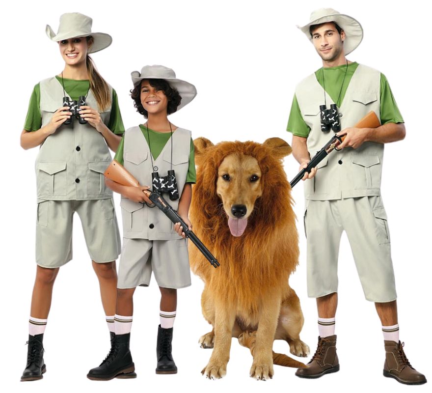 Naturforschergruppe mit Löwe