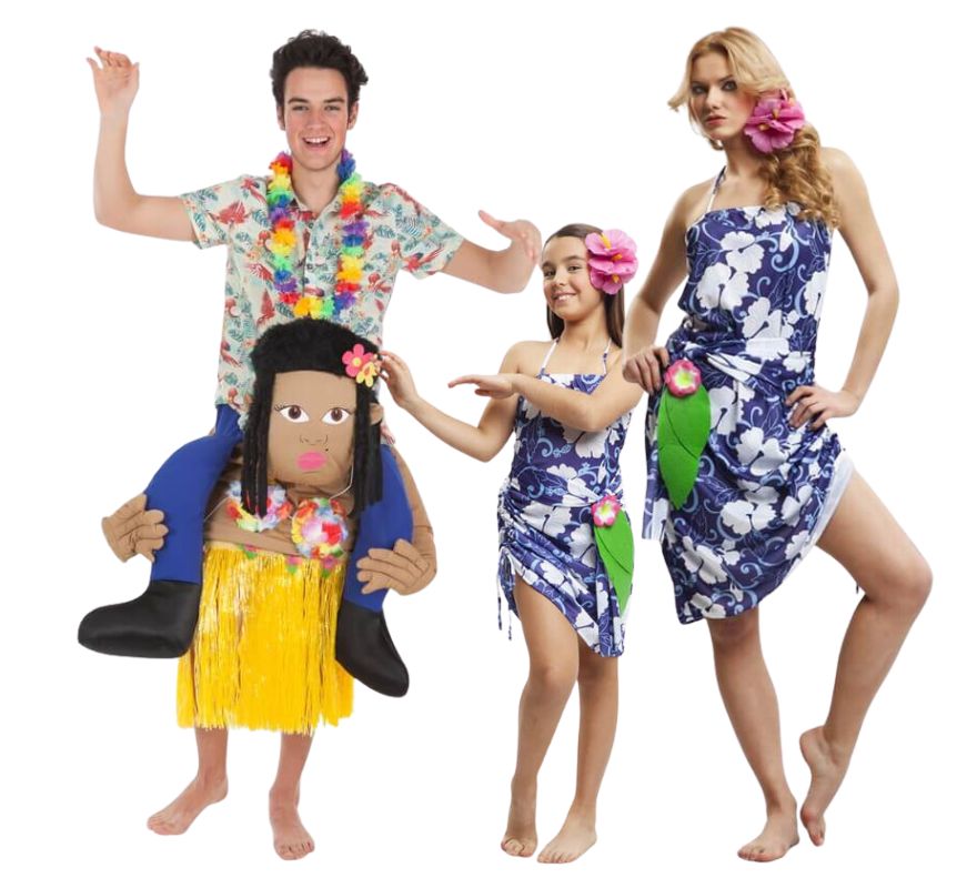 Gruppe von lustigen Hawaiianern